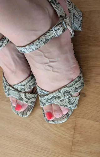 Sandalias Animal Print Beige y Marrón