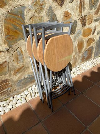 Sillas plegables metal y madera