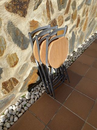 Sillas plegables metal y madera