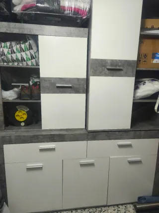 Mueble Akron Conforama Gris y Blanco