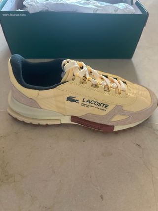 Zapatillas Lacoste Beige/Amarillas Talla 39.5
