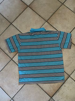 Polo a righe azzurre e bianche