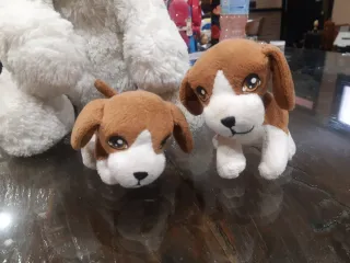 Peluche perrita con 2 bebés