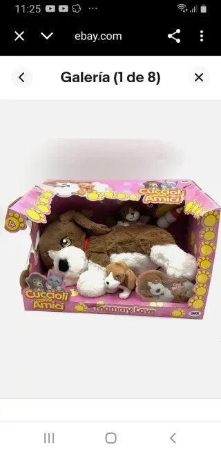 Peluche perrita con 2 bebés