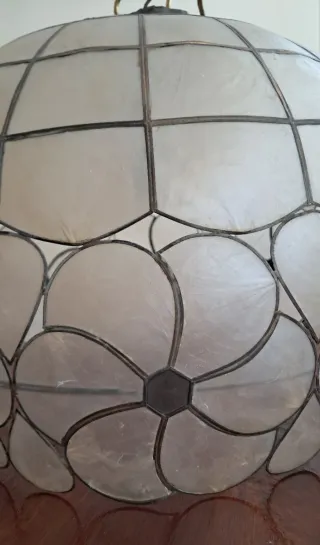 Lámpara colgante Capiz flores