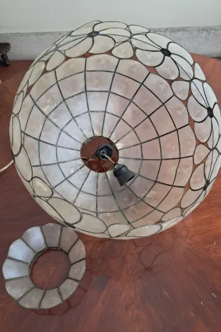 Lámpara colgante Capiz flores