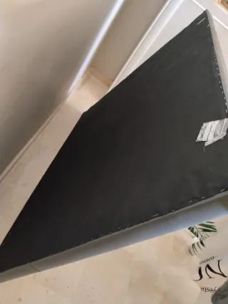 Cabecero de cama polipiel gris