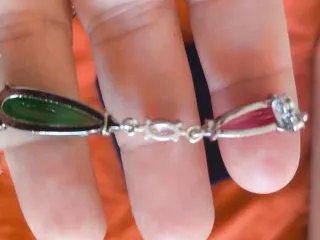 Pendientes Bijouteri Rouchinada Gota Rosa y Verde