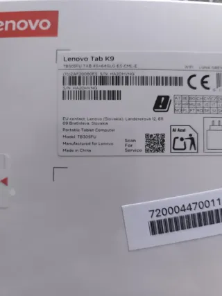 Tablet Lenovo K9 nuovo, mai aperto