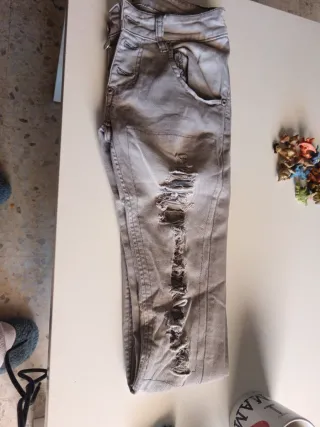 Pantalón vaquero elástico gris chica Talla S