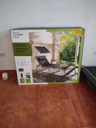 2 Tumbona aluminio con sombrilla LIVARNO