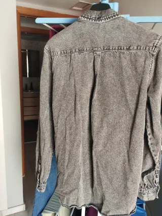 Cazadora vaquera gris de algodón