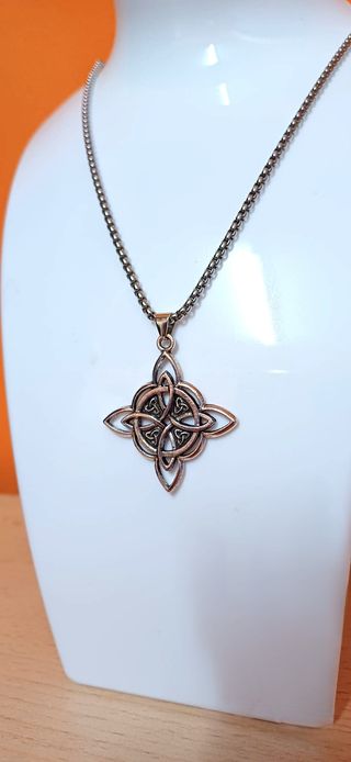 Colgante Nudo Celta Acero Cadena 60cm
