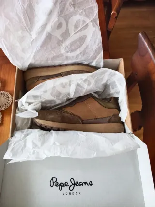 Zapatillas Pepe Jeans Mujer Marrón y Dorado