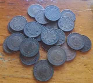1947*53 lote de 10 monedas de 1 peseta de Franco