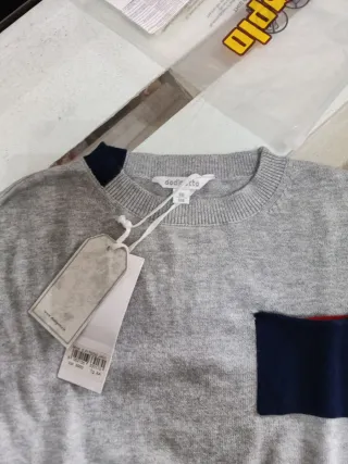 Maglioncino bimbo dpt★street grigio taschino blu