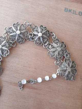 Antigua Pulsera Filigrana Cordobesa de Flores