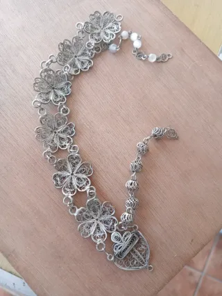 Antigua Pulsera Filigrana Cordobesa de Flores