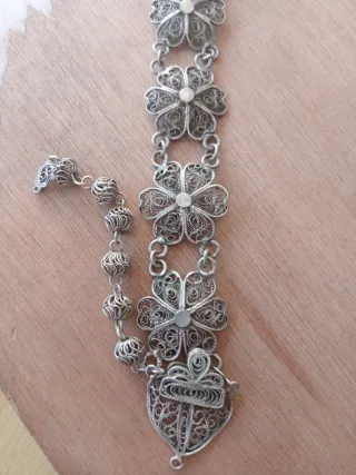 Antigua Pulsera Filigrana Cordobesa de Flores