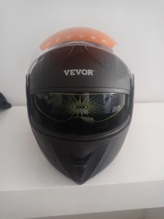 Casco de Moto VEVOR Talla L Negro