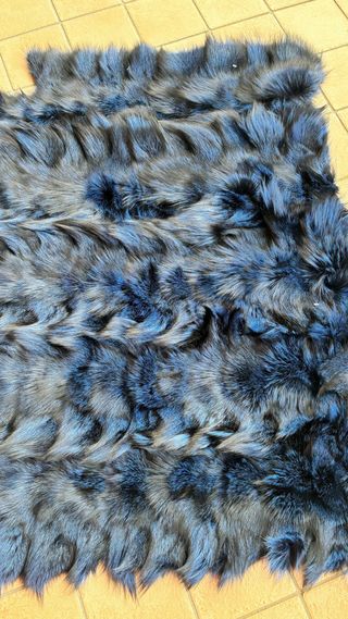 Plaid in volpe argentata blu sfoderato
