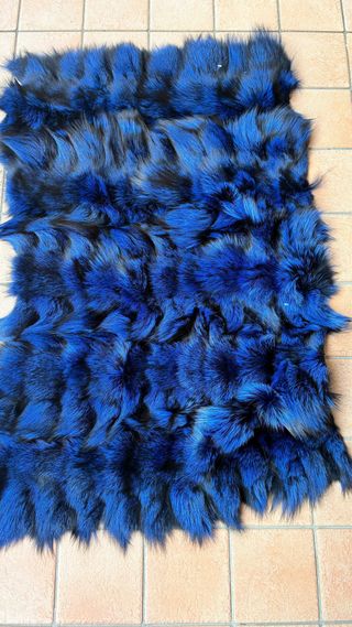 Plaid in volpe argentata blu sfoderato