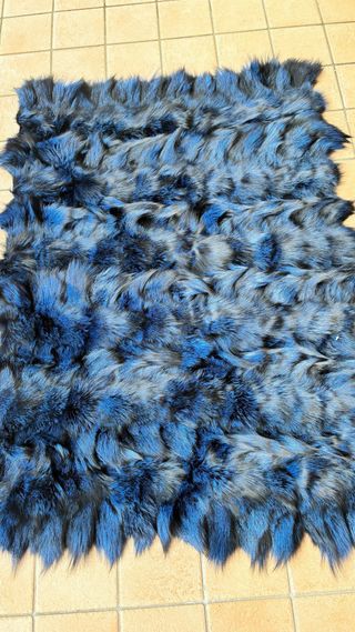 Plaid in volpe argentata blu sfoderato
