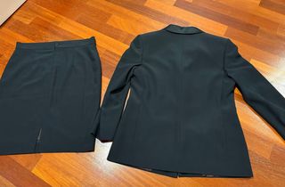 Elegante Tailleur Smoking Donna blu tg. 46