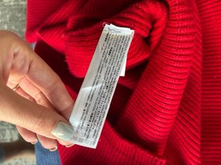 Jersey Zara Rojo Cuello Alto Manga Larga