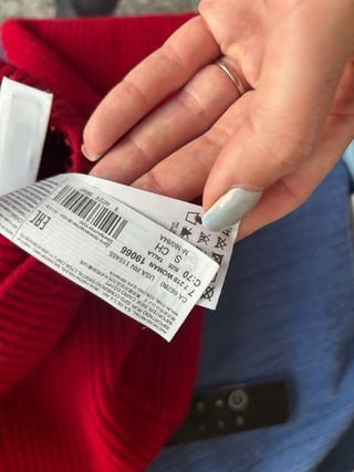 Jersey Zara Rojo Cuello Alto Manga Larga