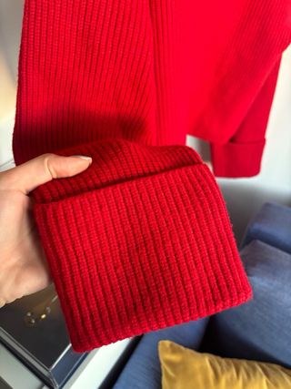 Jersey Zara Rojo Cuello Alto Manga Larga