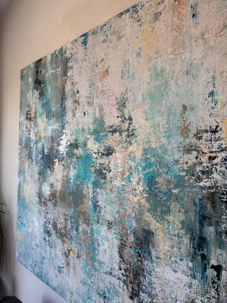 Cuadro abstracto moderno. Pintado a mano. Grande