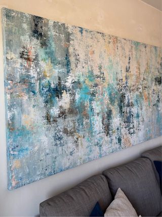 Cuadro abstracto moderno. Pintado a mano. Grande