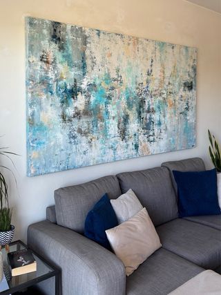 Cuadro abstracto moderno. Pintado a mano. Grande