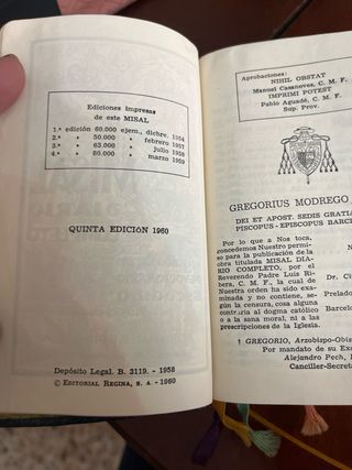 Misal Diario Devocionario 1960 – con estampas