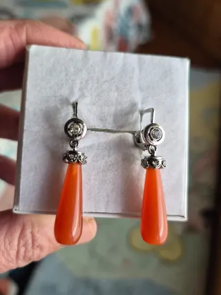Pendientes Coral Plata