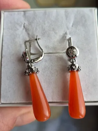 Pendientes Coral Plata