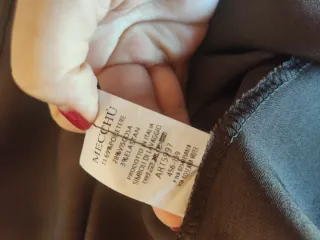 Vestido largo beige y marrón