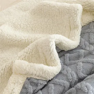 Manta Sherpa Grande Azul y Blanca