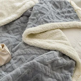 Manta Sherpa Grande Azul y Blanca