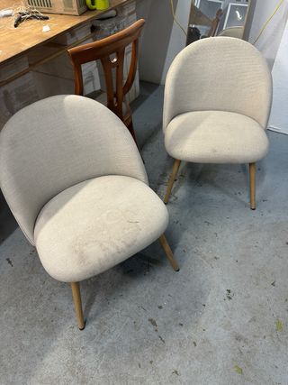Juego de 2 sillas de comedor beige