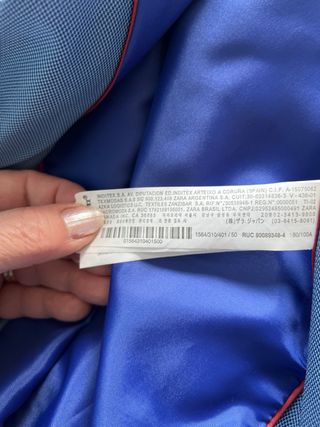 Abito Zara Uomo Blu Marina