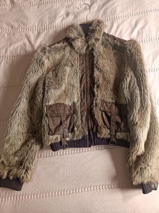 Abrigo corto pelo marrón Talla M