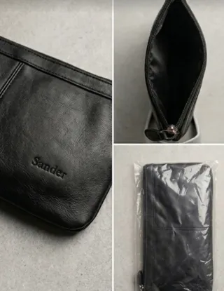 Neceser / Bolso Mano Piel Negra Sander