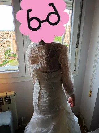 Vestido de Novia Encaje. Talla 38. Largo cola 210
