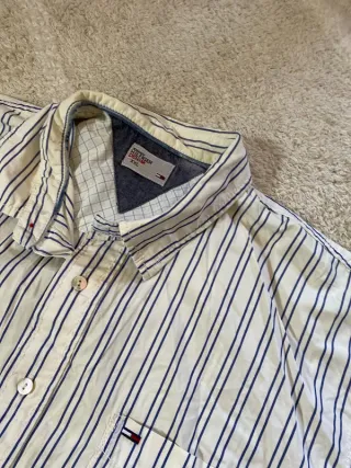 Camisa Tommy Hilfiger Rayas Azul Blanca Talla M