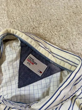 Camisa Tommy Hilfiger Rayas Azul Blanca Talla M
