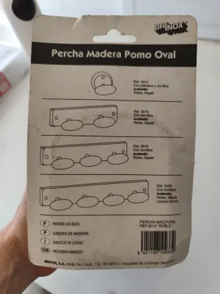 Colgador Brinox Madera Oval. Percha