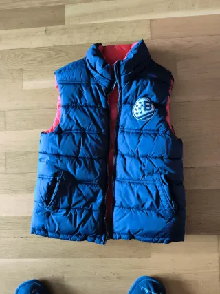 Chaleco acolchado niño azul reversible