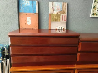 Cómoda 2 mesitas y espejo madera